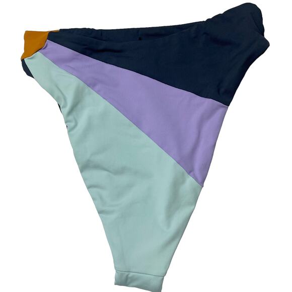 L*SPACE Luca Sunburst Bikini Bottom Slate Pool Wisteria High Leg Size Small NWT - Picture 5 of 7
